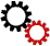 GIF-Animation Zahnrad im Pixel-Style
