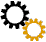 GIF-Animation Zahnrad im Pixel-Style