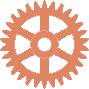 GIF-Animation Zahnrad im Pixel-Style