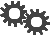 GIF-Animation Zahnrad im Pixel-Style