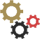 GIF-Animation Zahnrad im Pixel-Style
