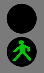 Fussgängerampel zeigt grün