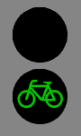 Fahrradampel zeigt grün