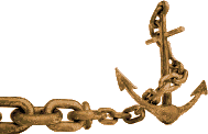 Anker brauner Schiffsanker stehend mit Kette