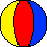 bunter Badeball gelb rot blau
