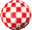 rot weiß karierter Ball