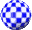 blau weiß karierter Ball