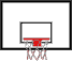 Basketballkorb mit eckigem Basketballbrett