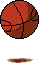 hüpfender Basketball mit Schatten