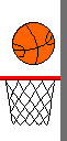 Basketball über Basketballkorb