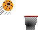 helloranger Basketball fliegt zum Basketballkorb
