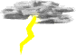 gelber Blitz unter detaillierter Wolke