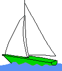 einfaches Segelboot gelber Rumpf