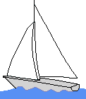 einfaches Segelboot grauer Rumpf