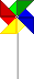buntes Windrad rot grün blau gelb