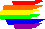 6 bunte Striche übereinander aus den sechs Grundfarben des erweiterten Farbkreises