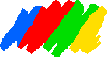 4 bunte Pinselstriche blau rot grün gelb nebeneinander