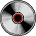 silberne CD mit dunkelrotem Innenring