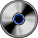 silberne CD mit dunkelblauem Innenring