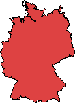 rote Deutschlandkarte mit schwarzer Außengrenze