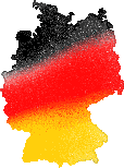 schwarz rot gelb gesprayte Deutschlandkarte