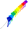 regenbogenfarbene Drachenkette aus 11 Rautendrachen