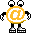 E-Mail Männchen schwarz weiß mit zentralem orangem @-Zeichen