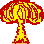 gelbrote Explosionswolke nach Detonation
