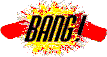 rot explodierende Dynamitstange mit dem Text Bang!
