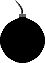 runde schwarze Bombe mit Lunte