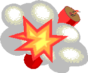 Dynamitstange rot explodierend