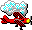 GIF-Bild Flugzeug im Pixel-Style