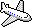 GIF-Bild Flugzeug im Pixel-Style