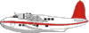Wasserflugzeug weiß rot von der Seite