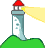 GIF-Bild Leuchtturm im Pixel-Style