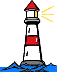 GIF-Bild Leuchtturm im Pixel-Style
