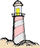 GIF-Bild Leuchtturm im Pixel-Style