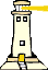 GIF-Bild Leuchtturm im Pixel-Style