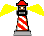 GIF-Bild Leuchtturm im Pixel-Style