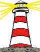 GIF-Bild Leuchtturm im Pixel-Style
