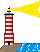 GIF-Bild Leuchtturm im Pixel-Style