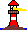 GIF-Bild Leuchtturm im Pixel-Style