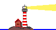 GIF-Bild Leuchtturm im Pixel-Style