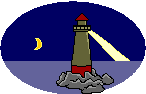 GIF-Bild Leuchtturm im Pixel-Style