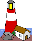 GIF-Bild Leuchtturm im Pixel-Style