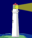 GIF-Bild Leuchtturm im Pixel-Style