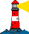 GIF-Bild Leuchtturm im Pixel-Style
