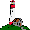 GIF-Bild Leuchtturm im Pixel-Style