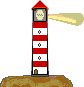 GIF-Bild Leuchtturm im Pixel-Style