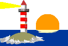 GIF-Bild Leuchtturm im Pixel-Style